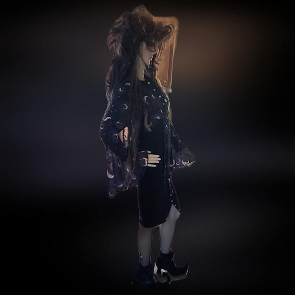 HEART & HIPS WOMEN'S SIZE SMALL BLACK BUTTON DOWN DRESS - PREOWNED - Picture 3 of 5